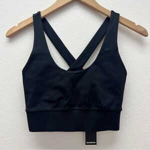 NWT Black Monrow Criss Cross Back Sports Bra Top Sz XS X-Small